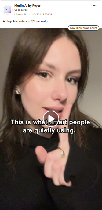 Merlin Meta ad: "This is what smart people are quietly using."