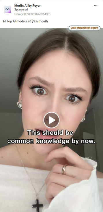 Merlin Meta ad: "This should be common knowledge by now."